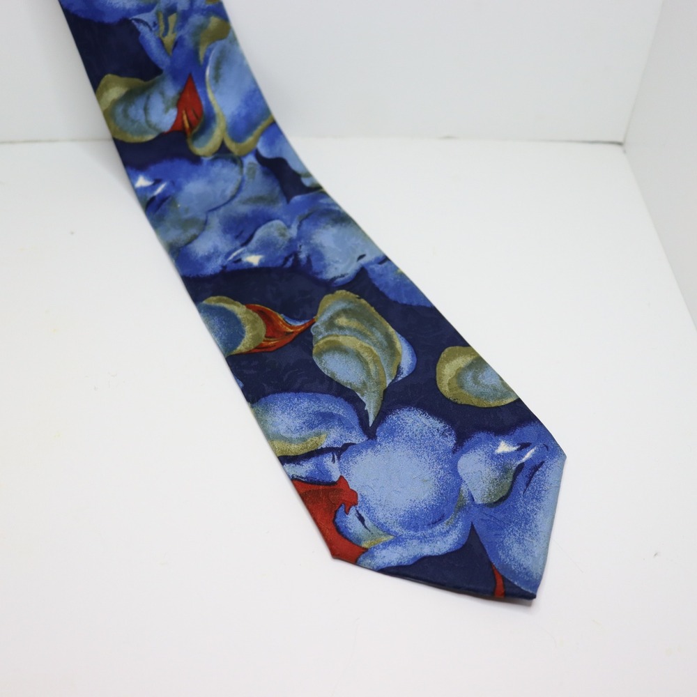Primavera For Tie Rack Necktie OS‎ Blue Mens Silk Floral Abstract Italian